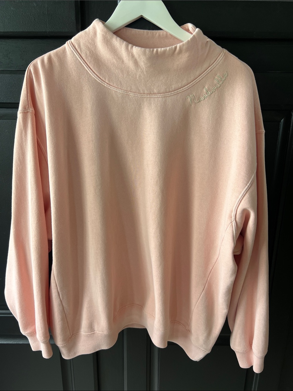 NASH Mock neck Sweatshirt L/XL Embroidered Nashville